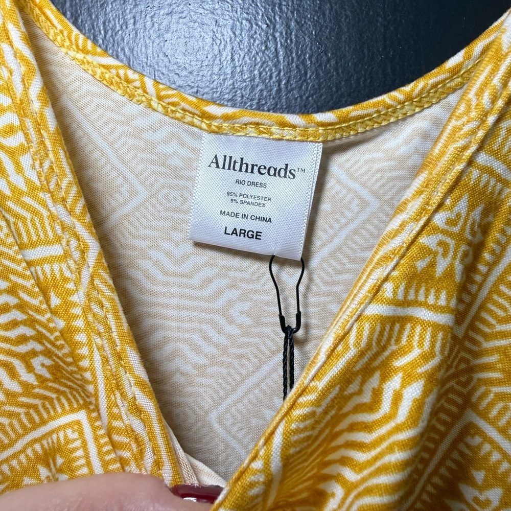 Yellow Geometric Pattern Dress - Picture 2 of 6